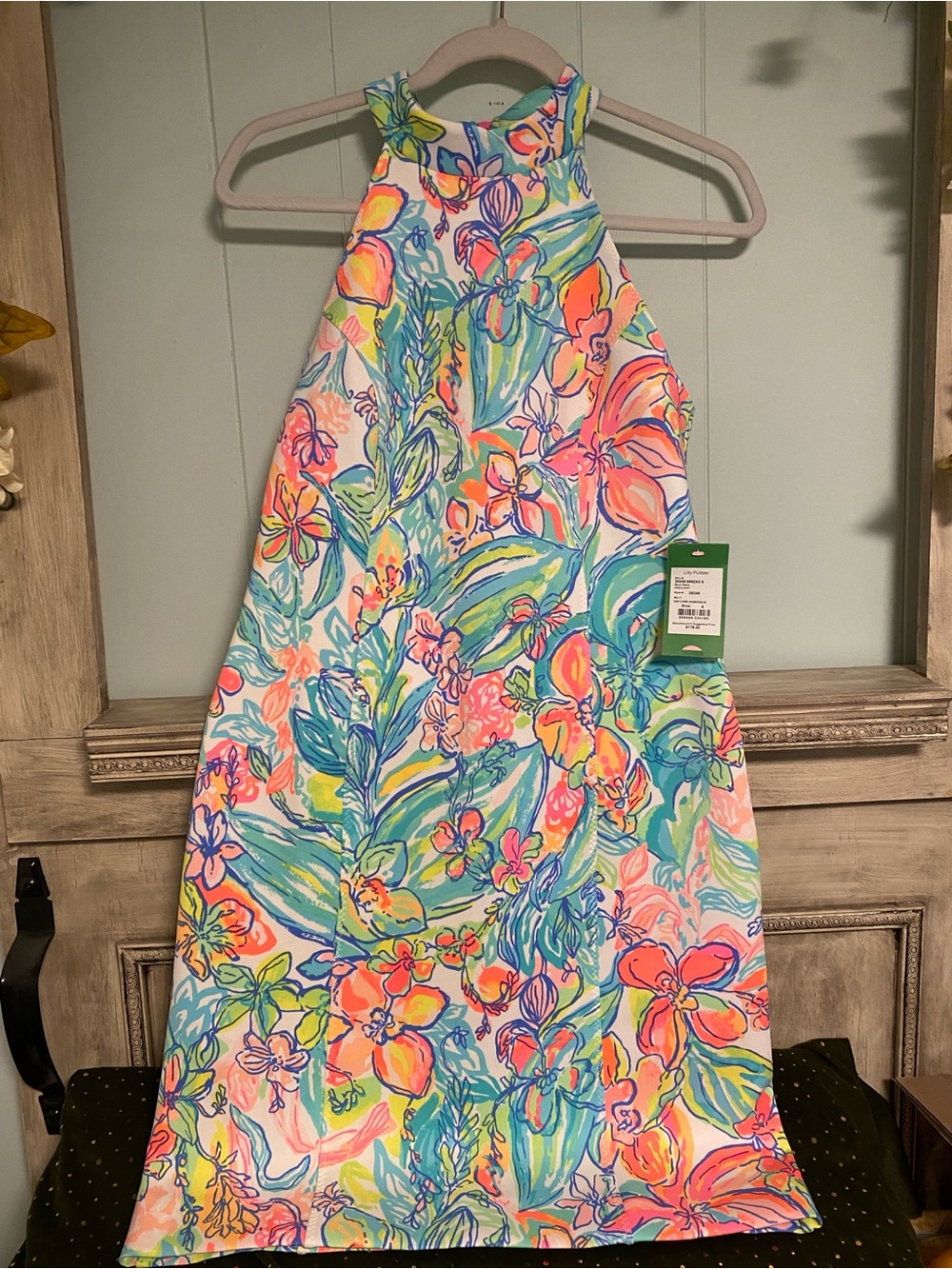 NWT Lilly Pulitzer Floral Halter Zip Up Dress Multicolor Size 6
